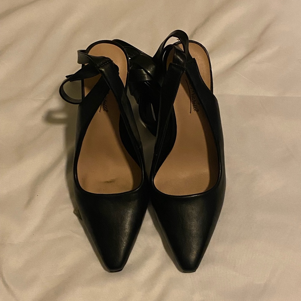 Faux leather lace up heels